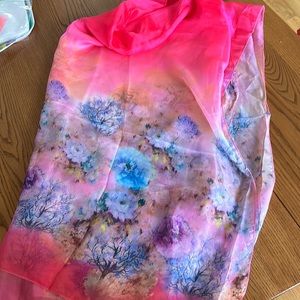 Elegant Blue Cashmere Wrap with Fringe